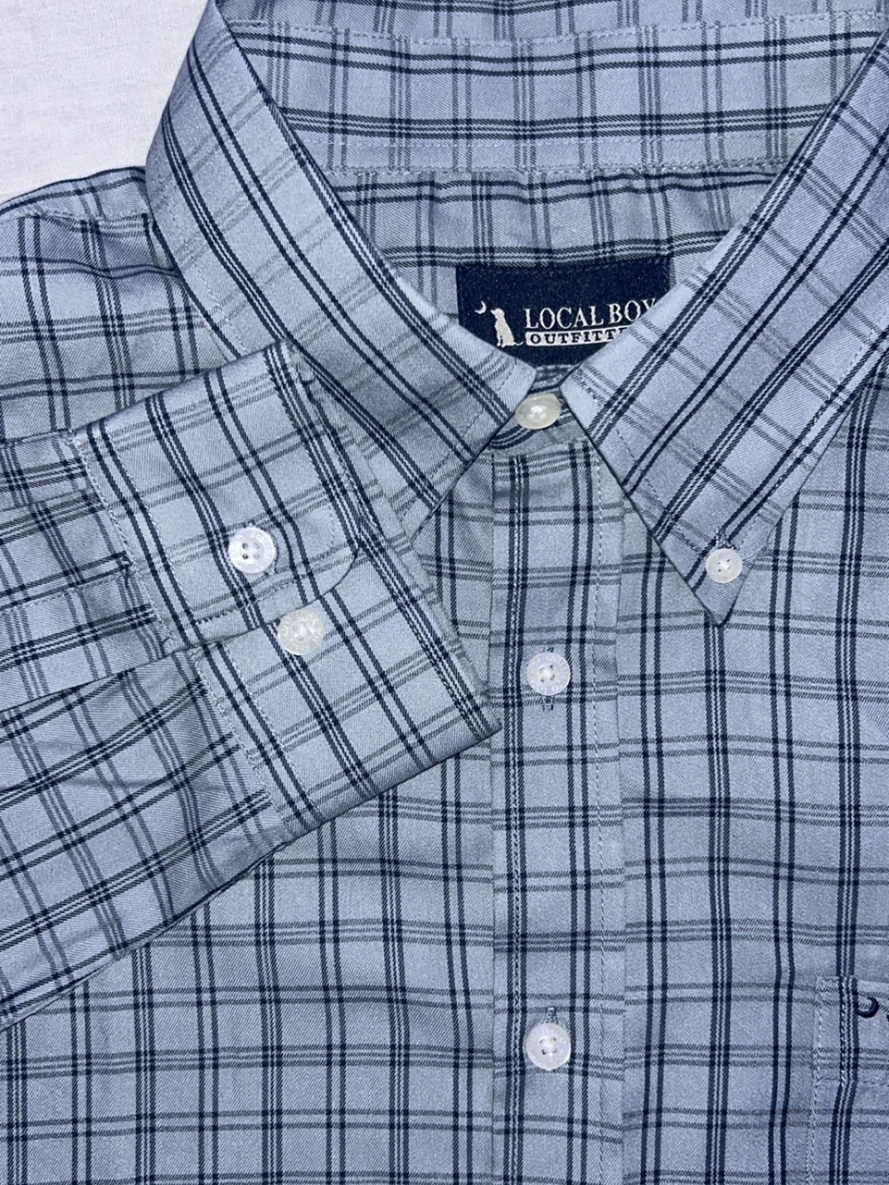 Local Boy Outfitters Men's Light Blue Plaid Button-Down Shirt